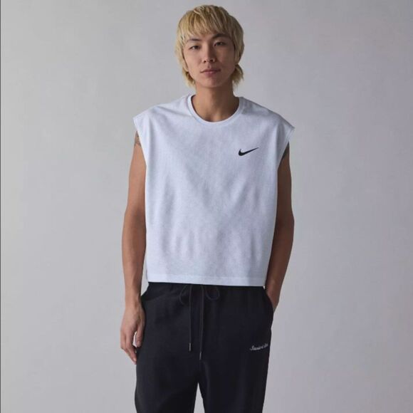 NIKE SWIM Mesh Crop Tank Top Men's S White Tee Urban Outfitters Exclusive NWT - Picture 4 of 10